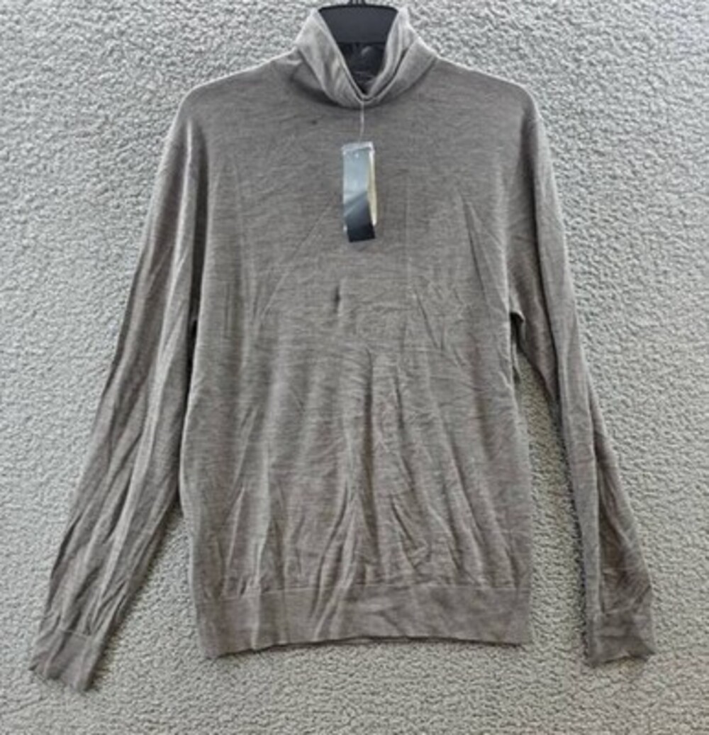 The Men's Store at Bloomingdale's Wool Extra Fine Turtleneck Sweater M Gray Ash